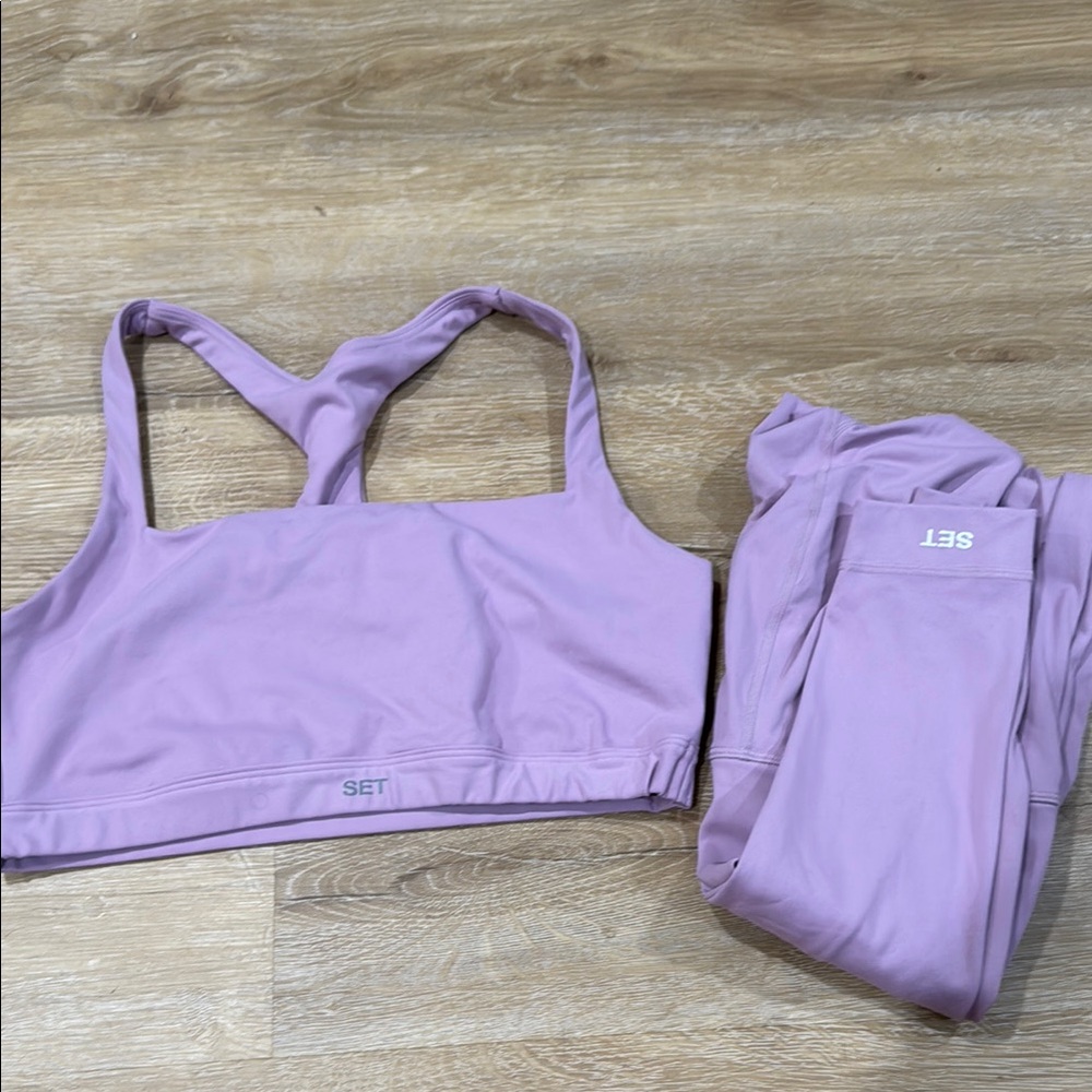Lavender Sports Bra and Leggings Set
